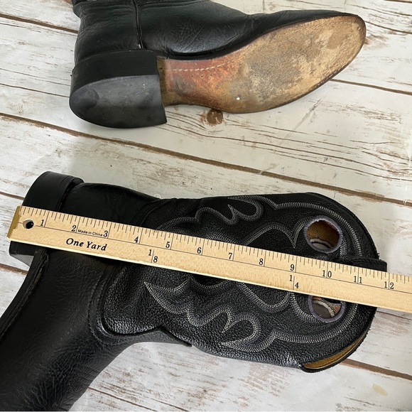 Black Leather Cowboy Boots - Picture 10 of 11